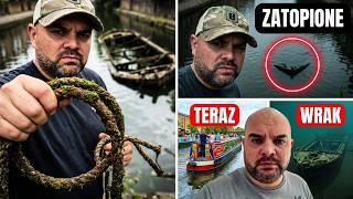 ZATOPIONE BARKI W LONDYŃSKICH KANAŁACH.